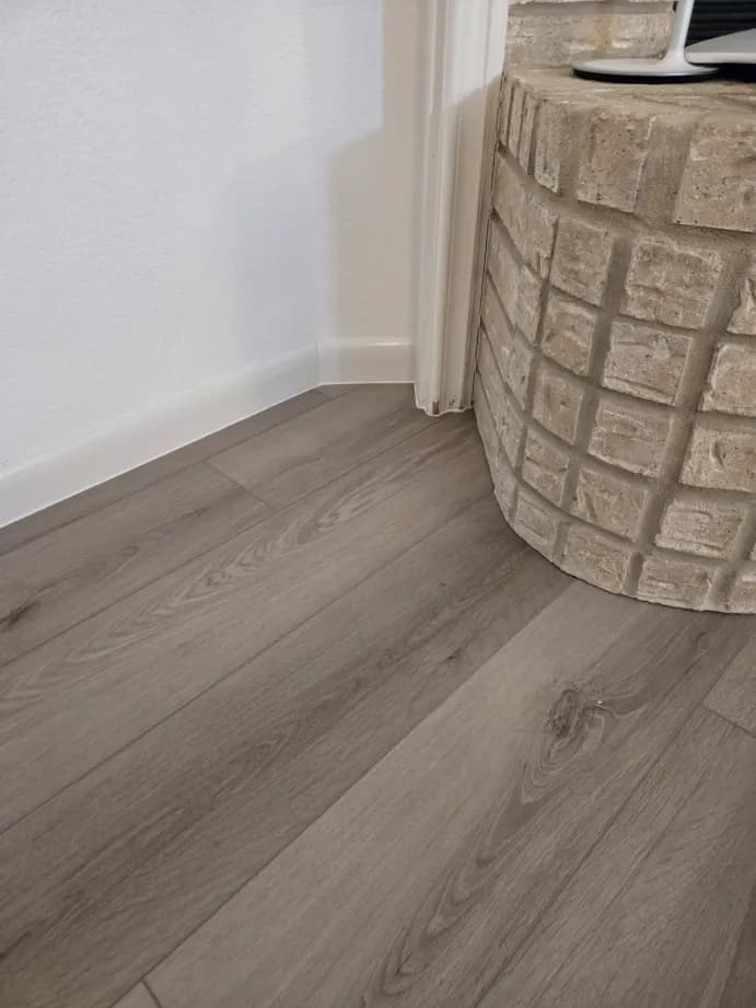 Tiling work by fire place